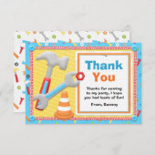 Bouwtools Verleden dag Dank je wel Bedankkaart (Voorkant / Achterkant)