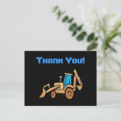 Bouwtractor, verjaardag Bedankt! Briefkaart (Staand voorkant)