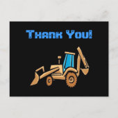 Bouwtractor, verjaardag Bedankt! Briefkaart (Voorkant)