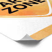 Bouwtruck Feestzone Bord Poster (Hoek)