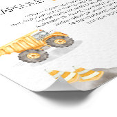 Bouwtruck Tijdscapsule Bord Poster (Hoek)