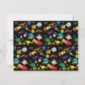 Bouwtrucks Dinosaurussen Ruimte Kinderen Notitiekaartje (Achterkant)