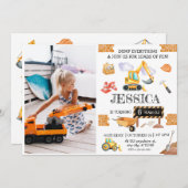 Bouwtrucks Thema Verjaardag Kaart (Voorkant / Achterkant)