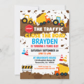 Bouwuitnodiging Dump Truck Party Kaart (Voorkant)