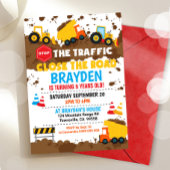 Bouwuitnodiging Dump Truck Party Kaart