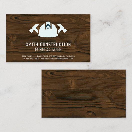 bouwvakarbeider | Hardhat en gereedschap Visitekaartje (Voorkant / Achterkant)