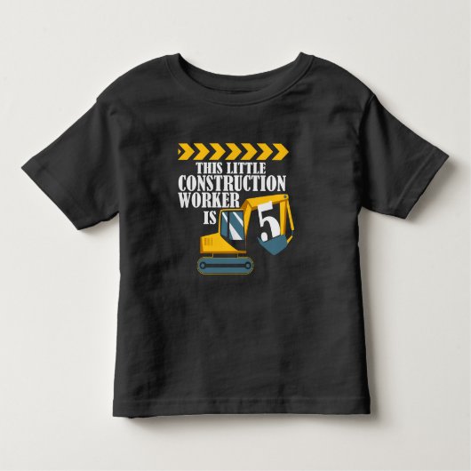 Bouwvakker 5e verjaardag jongen T-shirt (Voorkant)