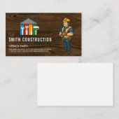 bouwvakker | Algemene Logo-contractant Visitekaartje (Voorkant / Achterkant)