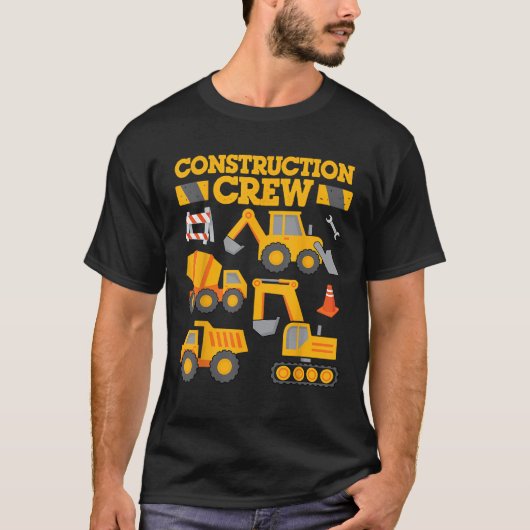 Bouwvakker Arbeider Graafmachine Peuter Jongens T-shirt (Voorkant)