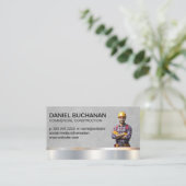 bouwvakker | blauwe kraag visitekaartje (Staand voorkant)