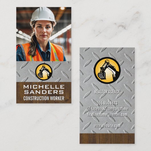 bouwvakker | blauwe kraag visitekaartje (Voorkant / Achterkant)