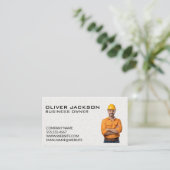 bouwvakker | blauwe kraag | vuil visitekaartje (Staand voorkant)