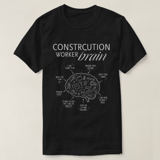 Bouwvakker Brein – Grappige Bouwer & Ambachtsliede T-shirt (Design voorkant)