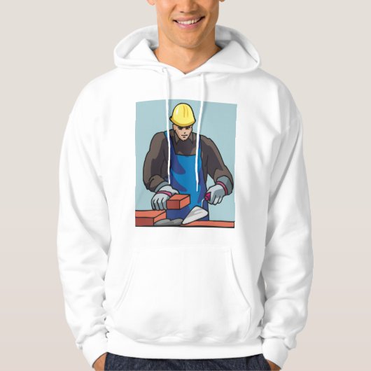 Bouwvakker Bricklayer Hard Pet Builder Hoodie (Voorkant)
