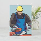 Bouwvakker Bricklayer Hard Pet Builder Kaart (Staand voorkant)