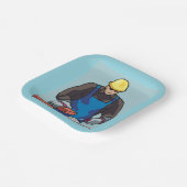 Bouwvakker Bricklayer Hard Pet Builder Papieren Bordje (Gebogen)