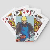 Bouwvakker Bricklayer Hard Pet Builder Pokerkaarten (Achterkant)