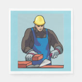 Bouwvakker Bricklayer Hard Pet Builder Servet (Voorkant)