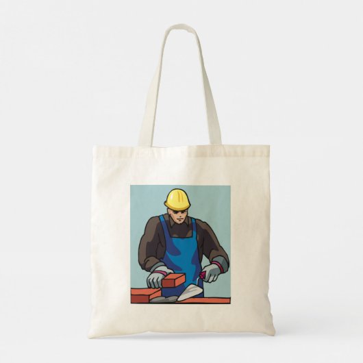 Bouwvakker Bricklayer Hard Pet Builder Tote Bag (Achterkant)