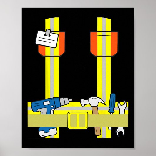 Bouwvakker Cool Cosplay Halloween kostuum Poster (Voorkant)