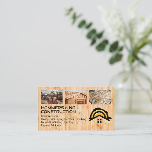 Bouwvakker | Dakdekker | Bouwer Visitekaartje (Staand voorkant)