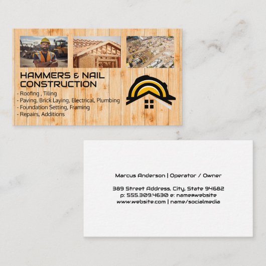 Bouwvakker | Dakdekker | Bouwer Visitekaartje (Voorkant / Achterkant)