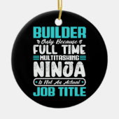 Bouwvakker Functie Titel Beroep Bouwvaardigheden C Keramisch Ornament (Voorkant)