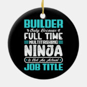 Bouwvakker Functie Titel Beroep Bouwvaardigheden C Keramisch Ornament (Achterkant)