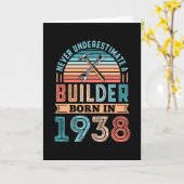 Bouwvakker geboren in 1938 90e verjaardagscadeau b kaart (Gele Bloem)