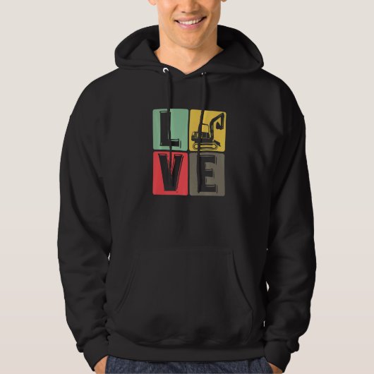 Bouwvakker Graafmachine Driver Graafmachine Hoodie (Voorkant)