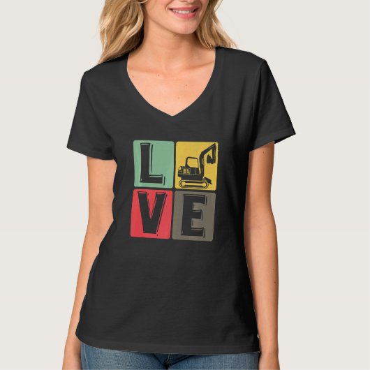Bouwvakker Graafmachine Driver Graafmachine T-shirt (Voorkant)