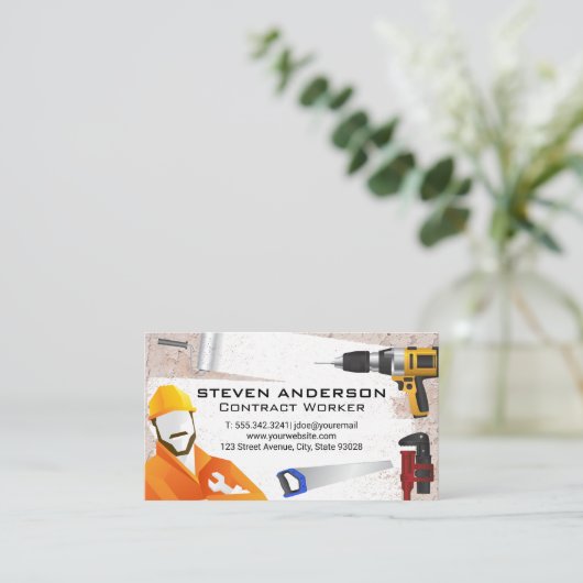 bouwvakker | Hardwaretools Visitekaartje (Staand voorkant)