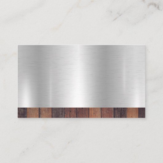 Bouwvakker | Hout Metaal Visitekaartje (Achterkant)