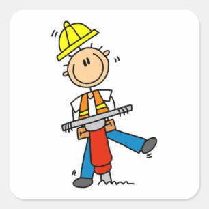 Bouwvakker I Bouw T-shirts en Cadeaus Vierkante Sticker