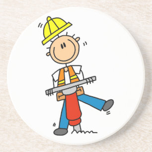 Bouwvakker I Bouw T-shirts en Cadeaus Zandsteen Onderzetter