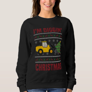 Bouwvakker Lelijke Kerst Bulldozer Trui