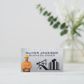 bouwvakker met blauwe kraag | bouwwerf visitekaartje (Staand voorkant)