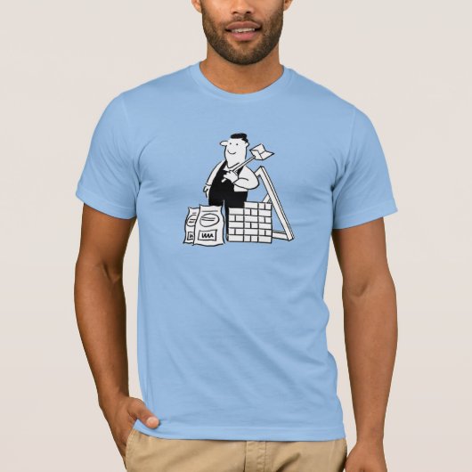 Bouwvakker met Bouwmaterialen T-shirt (Voorkant)