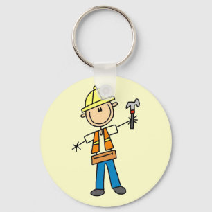 Bouwvakker met hamer sleutelhanger