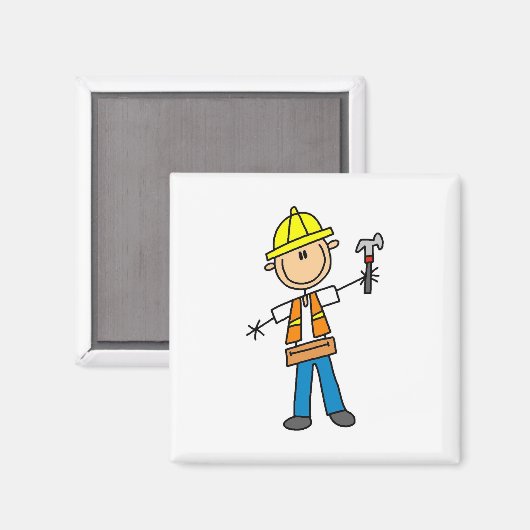 Bouwvakker met hamermagneet magneet (Voorkant / Achterkant)