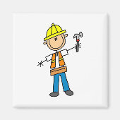 Bouwvakker met hamermagneet magneet (Voorkant)