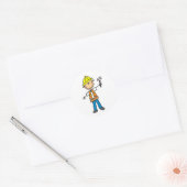 Bouwvakker met Hammer Sticker (Envelop)