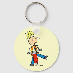 Bouwvakker met Jack Hammer Cadeaus Sleutelhanger