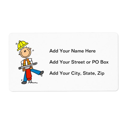 Bouwvakker met Jack Hammer geschenken Etiket (Voorkant)