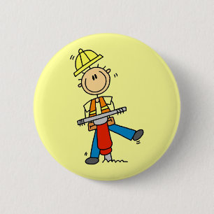 Bouwvakker Met Jackhamer Cadeaus Ronde Button 5,7 Cm
