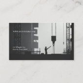 Bouwvakker met kraan visitekaartje (Achterkant)