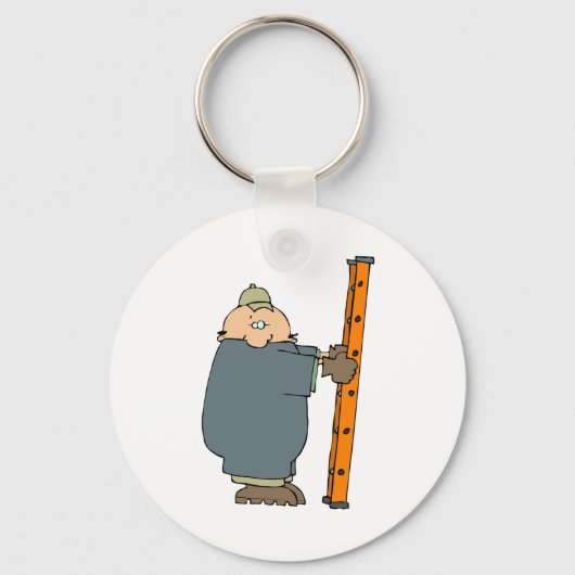 Bouwvakker met ladder sleutelhanger (Voorkant)