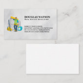 Bouwvakker met voorraden visitekaartje (Voorkant / Achterkant)