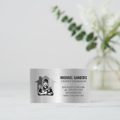 bouwvakker | metallische achtergrond visitekaartje (Staand voorkant)