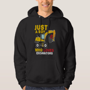 Bouwvakker op bouwplaats Een jongen die graafmachi Hoodie